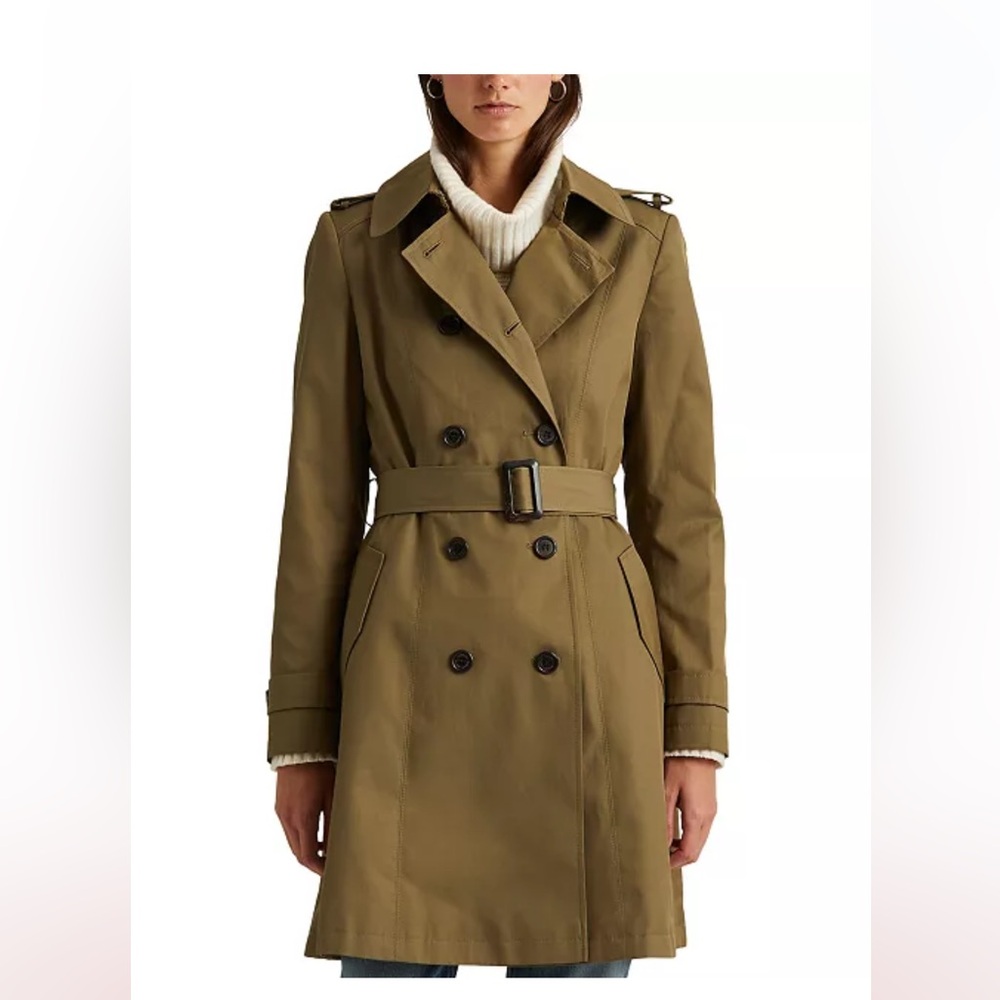 NWT Ralph Lauren Trench, Meduim in Olive Fern